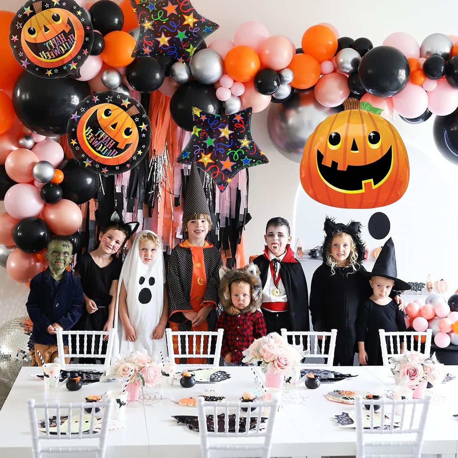 5PCS Large Halloween Foil Balloons Pumpkin Giant Balloon for Halloween Party Decorations Supplies