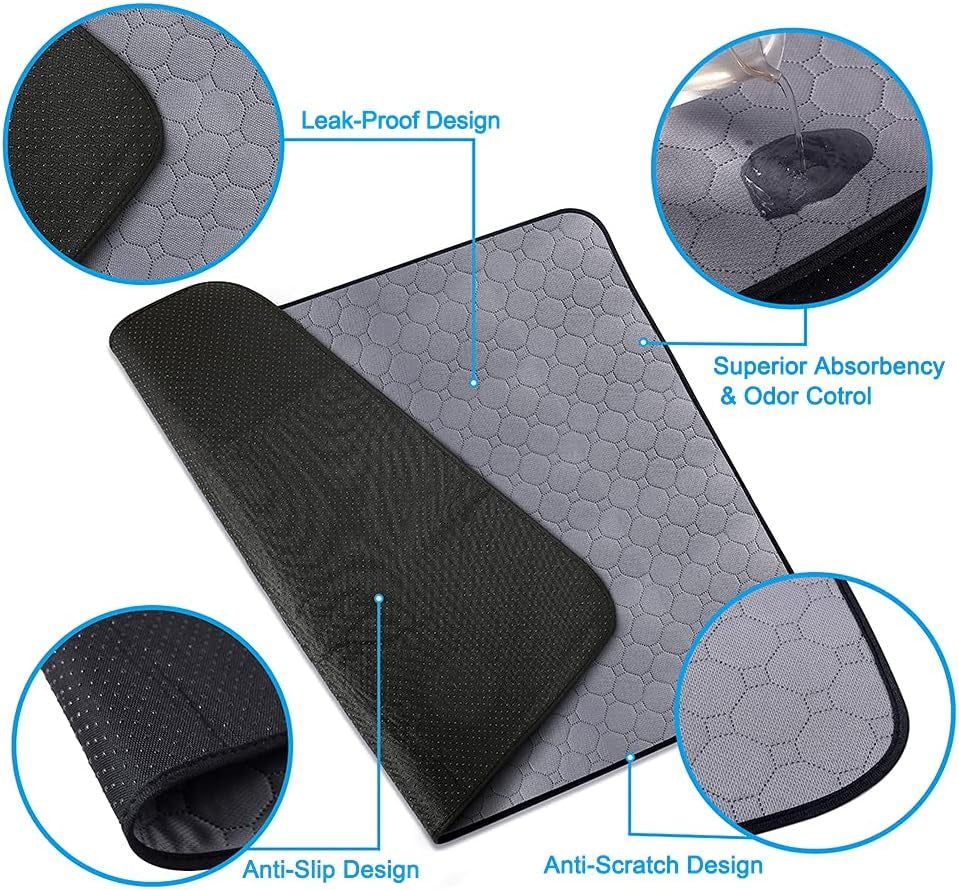 Round Washable Pee Pads for Dogs Rectangle Reusable Dog Puppy Pee Pad Circular Waterproof Potty Training Whelping Pad Non-Slip Housebreaking Absorption Pad for Cats Pet (27.5" X 35.4" (1 Pack))