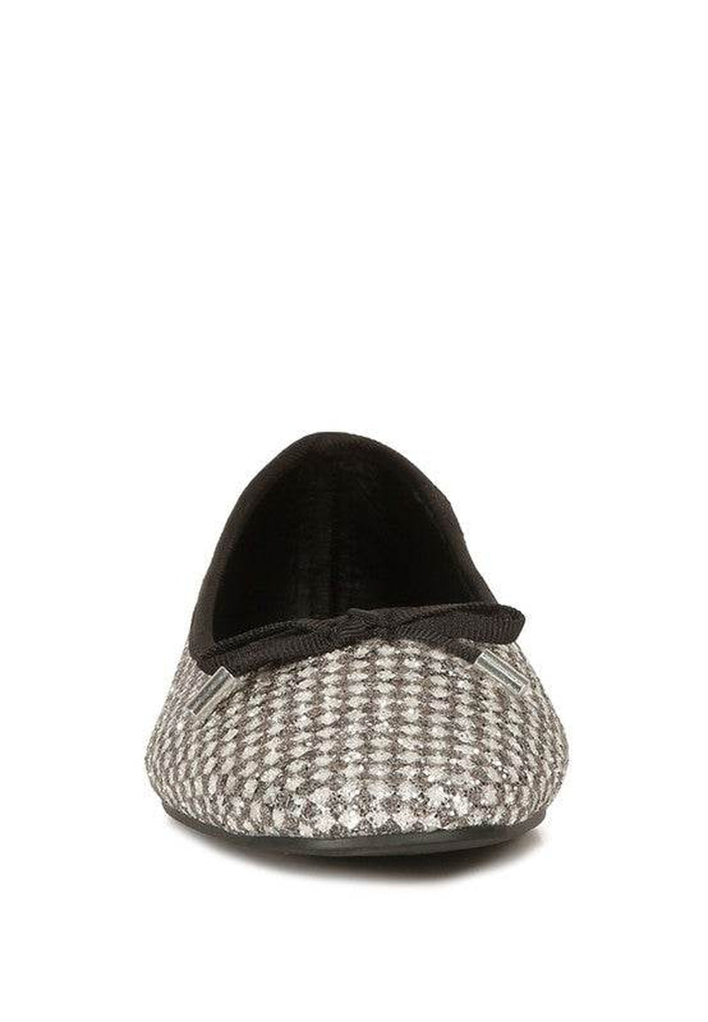 Harriet Glitter Faux Leather Flat Ballerinas