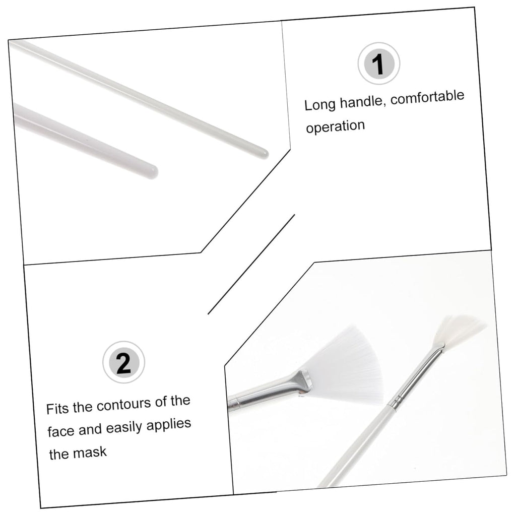 2Pcs Ergonomic Fan Shaped Beauty Brush Facial Mask Applicator Brush Women Beauty Tool