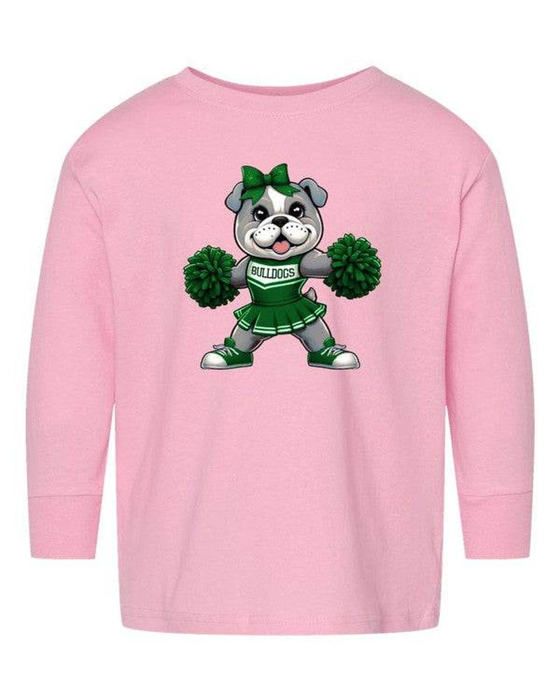 Bulldog Cheerleader Toddler Graphic Tee