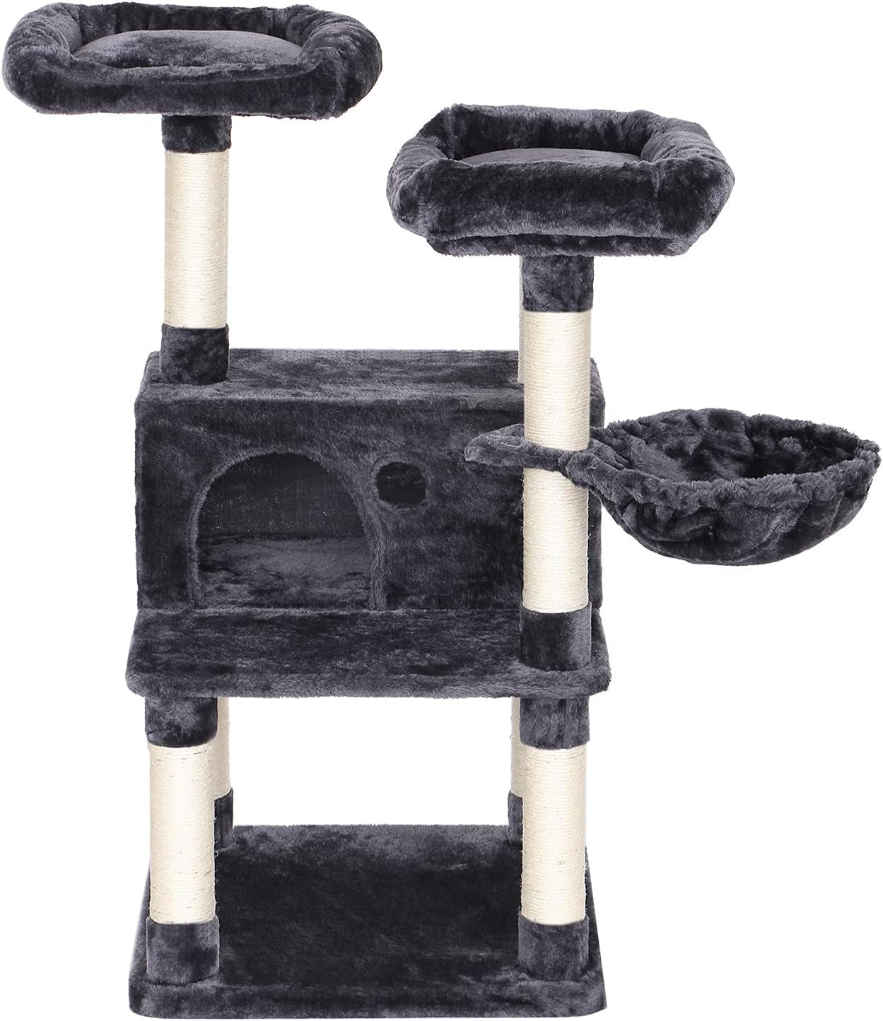 Cat Tree Cat Tower Large Cat Condo and Top Plush Perches Cat House with Sisal Scratching Post Kitty Stand Climbing Furniture MMJ52H
