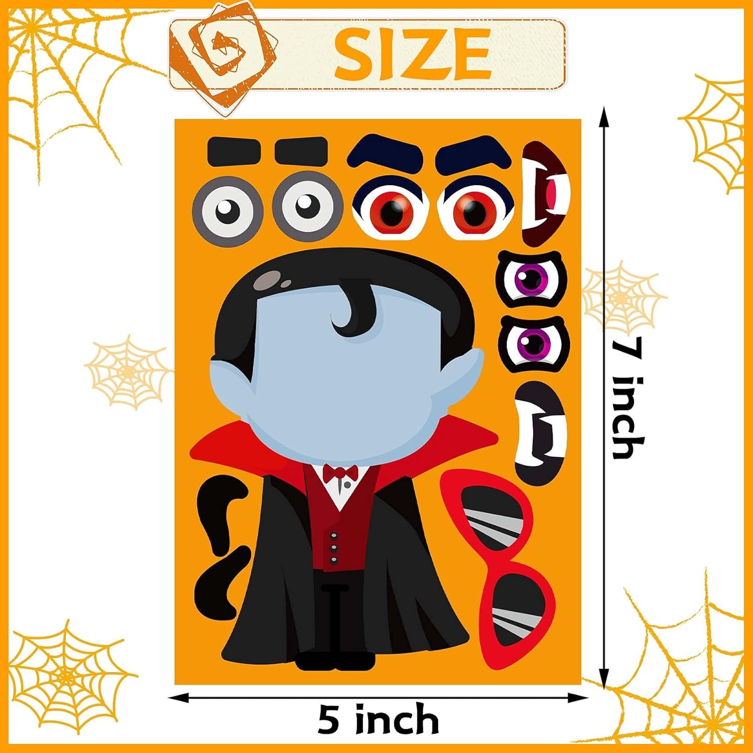 Halloween Stickers - Make Your Own Halloween Stickers 32PCS Halloween Party Games Pumpkin Mummie Witche Vampire Ghost Cat Skeleton Frankenstein Stickers Halloween Activities