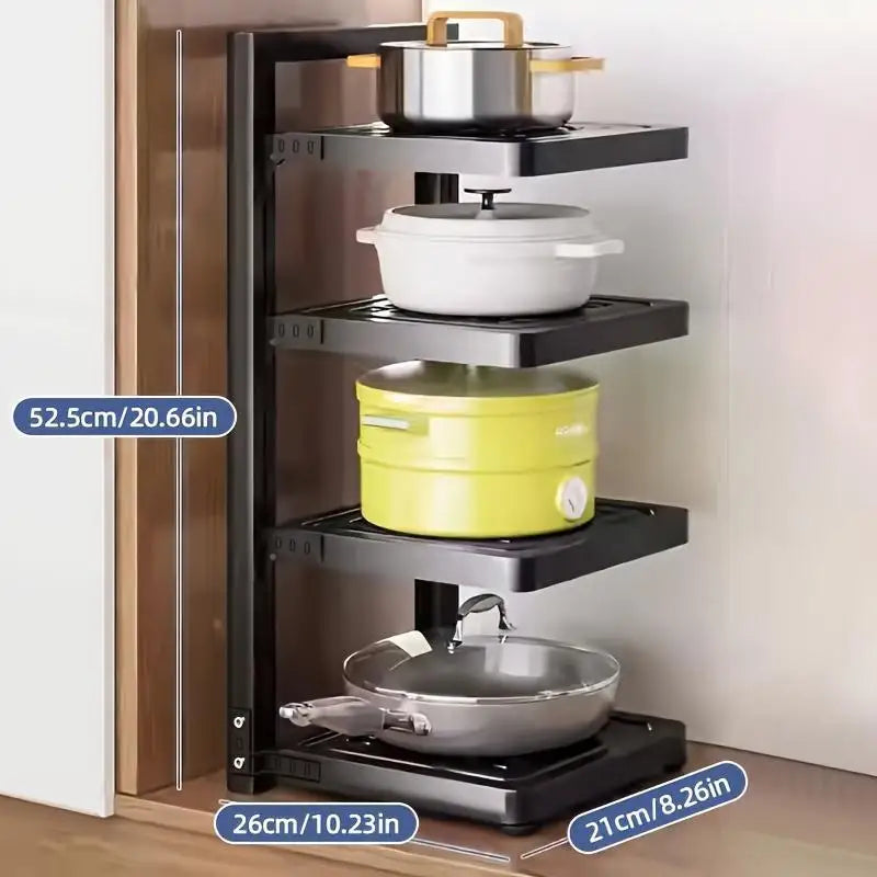 Cabinet Heavy-Duty for POTS Pans and Bowls under the Sink Pot Lid Rack Kitchen Cabinet Storage Rack with 4 Adjustable Layers