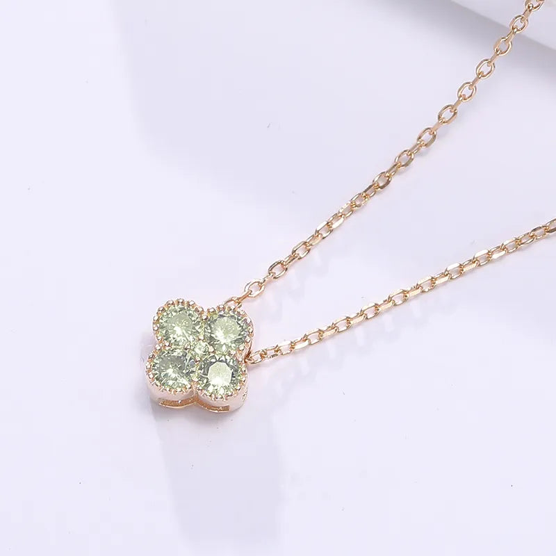 Dainty Birthstone Clover Necklace - S925 Silver