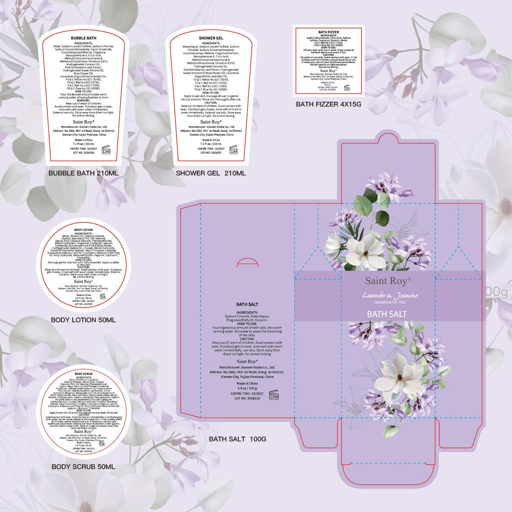 Mothers Day Gifts for Mom, 13-Piece Lavender Jasmine Bath & Body Gift Set for Women, Spa Gift Basket, Self Care Kit Bubble Bath, Bombs, Christmas, Birthday Gifts, All Occasion Holiday Present