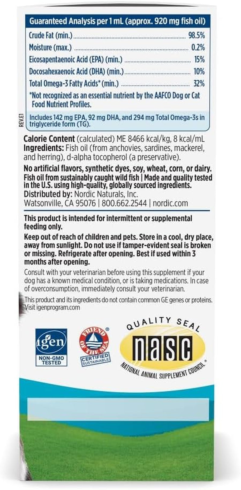 Omega-3 Pet, Unflavored - 2 Oz - 294 Mg Omega-3 per One Ml - Fish Oil for Small Dogs & Cats with EPA & DHA - Promotes Heart, Skin, Coat, & Immune Health