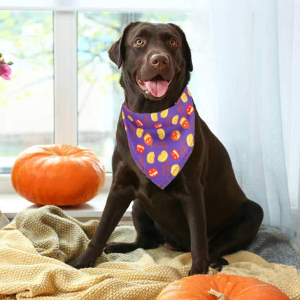 4PCS Halloween Dog Bandana Pumpkin Ghost Witch Halloween Bandana Puppy Holiday Bibs Scarf Accessories for Dogs Cats Pets
