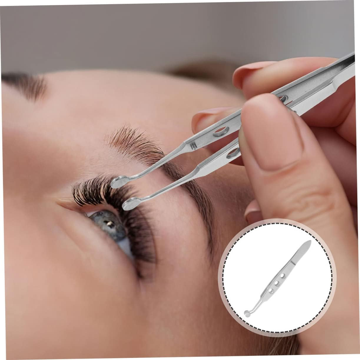 Meibomian Gland Massage Forceps Fake Lash Tweezers Eyebrow Tweezer Meibomian Gland Forceps Eye Stye Remover Tweezer Flat Tip Tweezer Fake Eyelashes Grain of Wheat Stainless Steel Tweezers