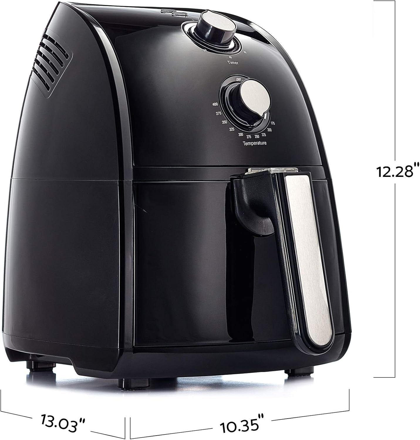 Electric Hot Air Fryer, Healthy No-Oil Deep Frying, Cooking, Baking and Roasting, Easy Clean Up, Removable Dishwasher Safe Basket, 2.6 QT, Black