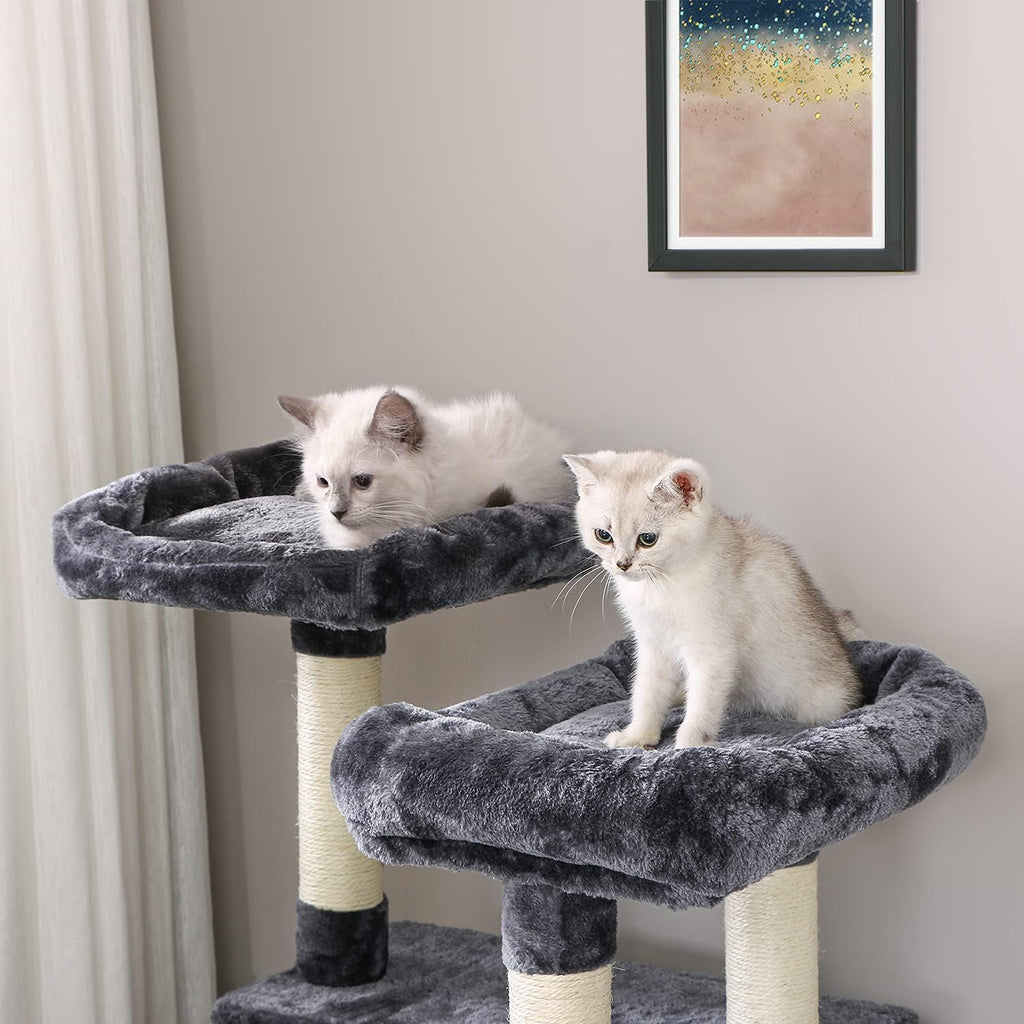 Cat Tree Cat Tower Large Cat Condo and Top Plush Perches Cat House with Sisal Scratching Post Kitty Stand Climbing Furniture MMJ52H