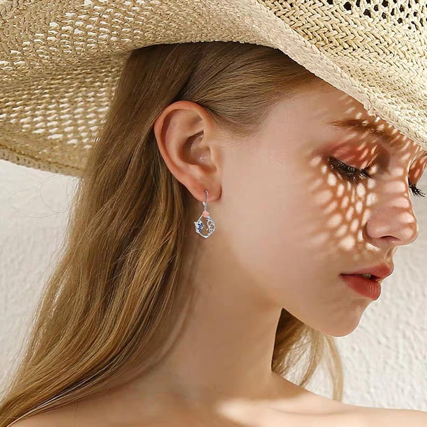 925 Sterling Silver Filigree Dangle Drop Earrings Daisy/Lotus/Rose Flower/Moonstone Leverback Teardrop Earrings for Women Infinity Celtic Knot Daisy Lotus Jewelry for Mothers Day