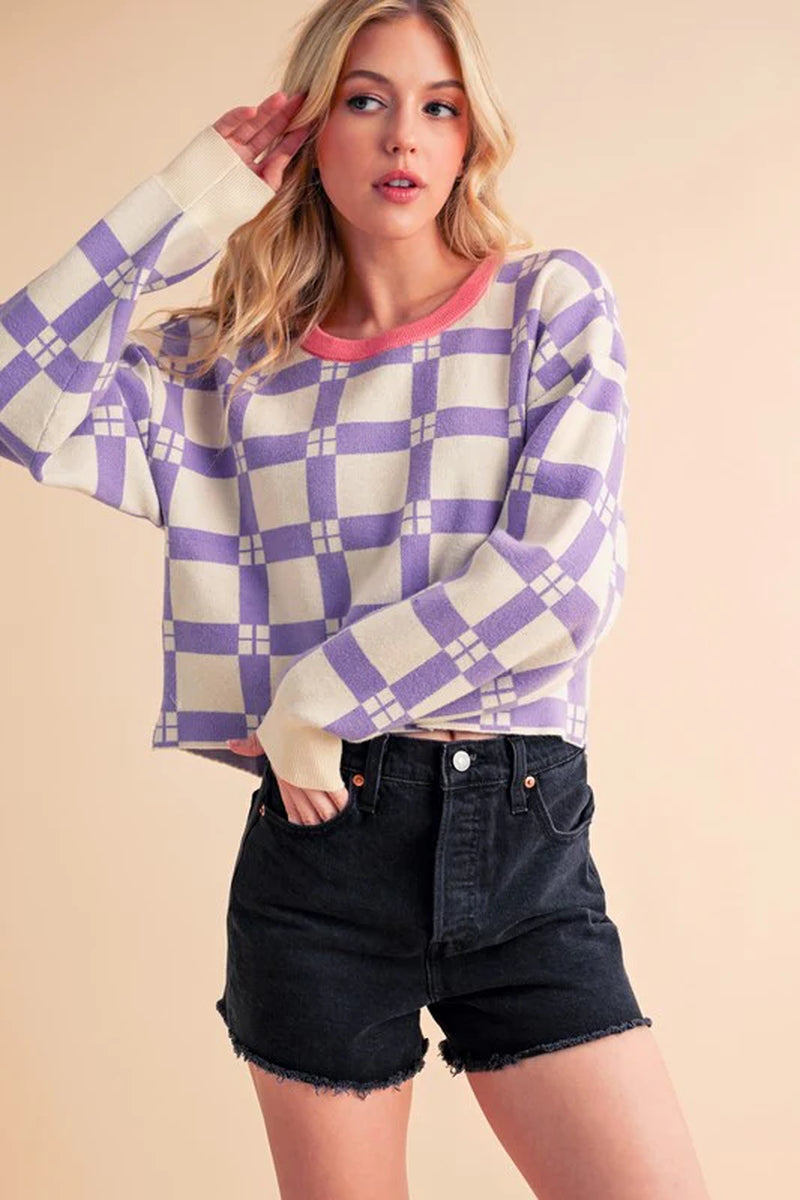 Pam Plaid Sweater