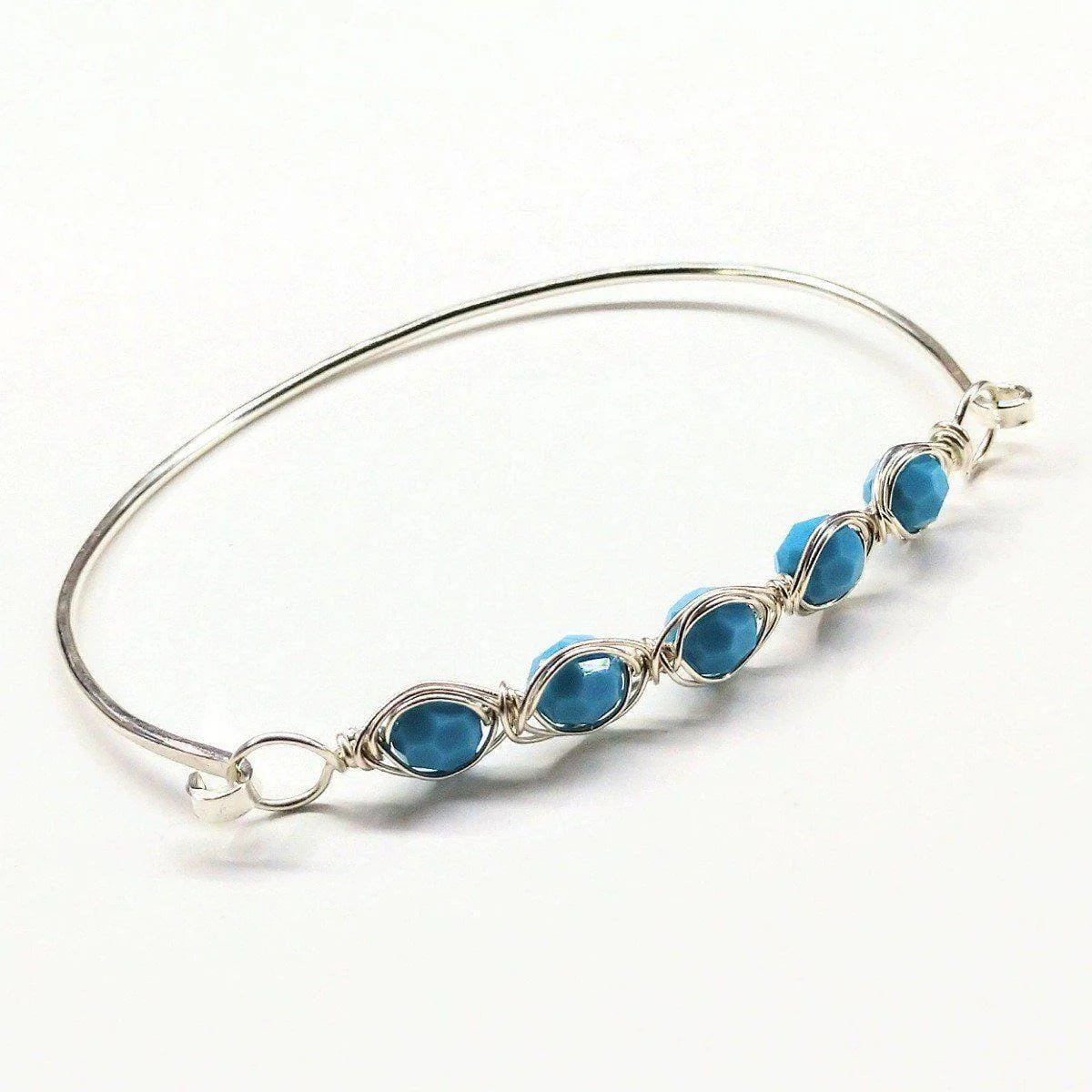 Larger Oval Shaped Swarovski Crystal Bar Bangle Bracelet