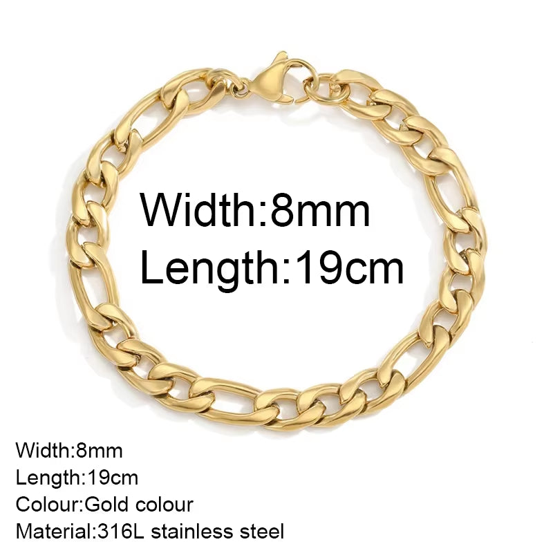 Gold Color Bracelet Stainless Steel Twist Cuban Chain Bracelet for Women Chain Bracelet Jewelry Gifts Wholesale Dropshipping