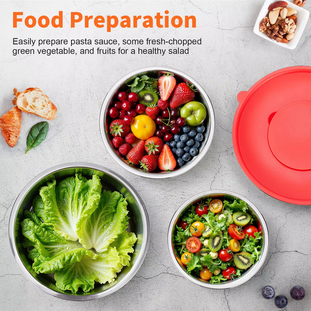 29-Piece Stainless Steel Mixing Bowl Set - Various Sizes Premium Kitchen Essentials for Mixing and Serving - Non-Slip