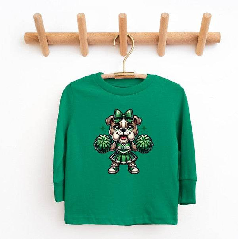 Bulldog Cheerleader Toddler Graphic Tee