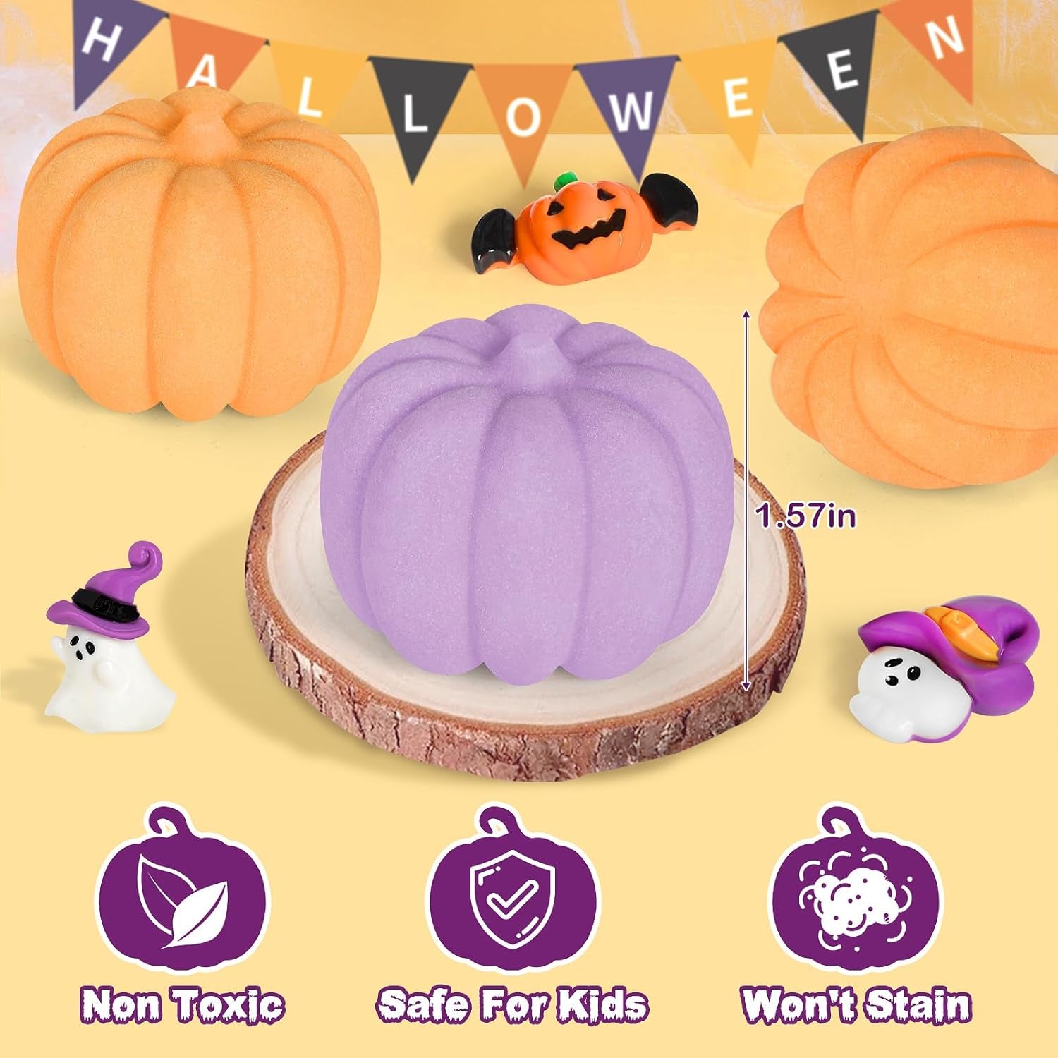 9 Pack Halloween Bath Bombs with Surprise Toys Inside, Halloween Pumpkin Bath Bombs for Kids, Halloween Party Favors for Kids Girls Boys, Halloween Treat Bags Gifts and Goodie Bag Stuffers
