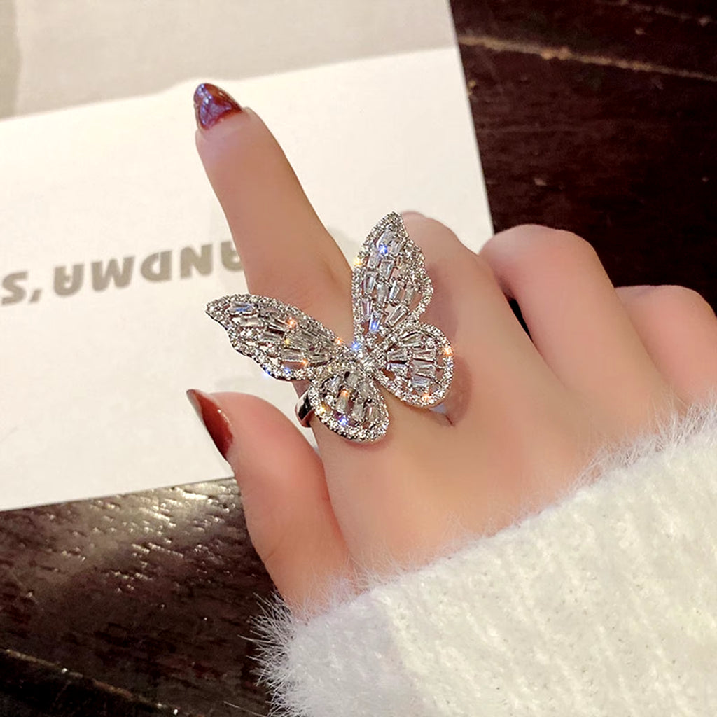 Womens Rings Pack Jewelry Exaggerated Ring Large Open Ring Inlaid Micro Zircon Fashion Rings Cat Rings for Girls
