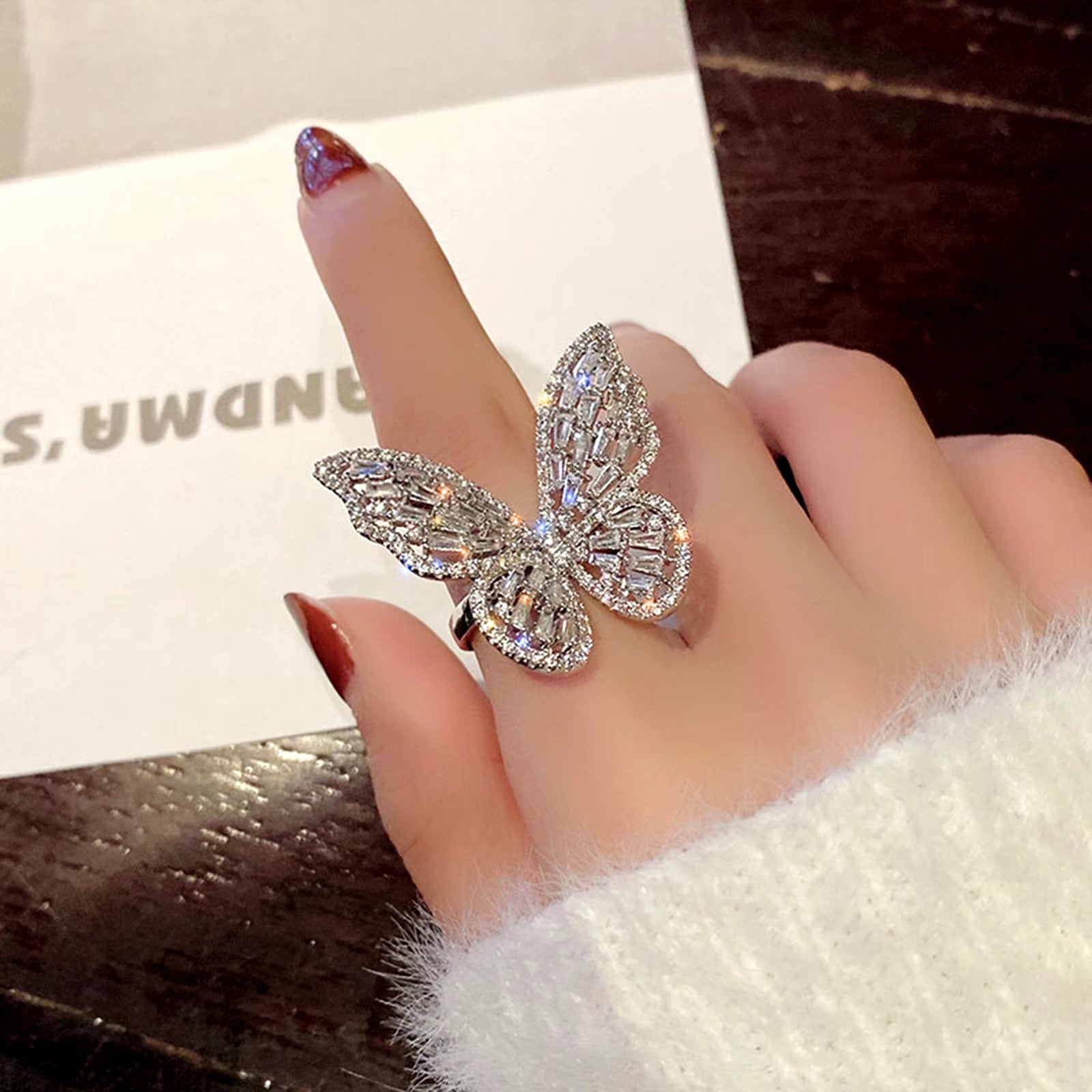 Womens Rings Pack Jewelry Exaggerated Ring Large Open Ring Inlaid Micro Zircon Fashion Rings Cat Rings for Girls