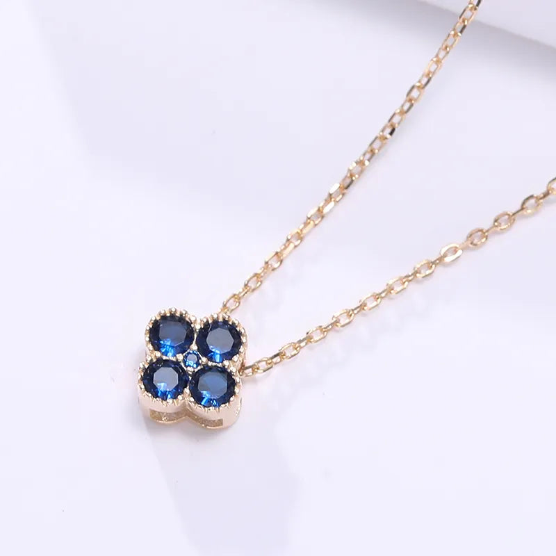 Dainty Birthstone Clover Necklace - S925 Silver