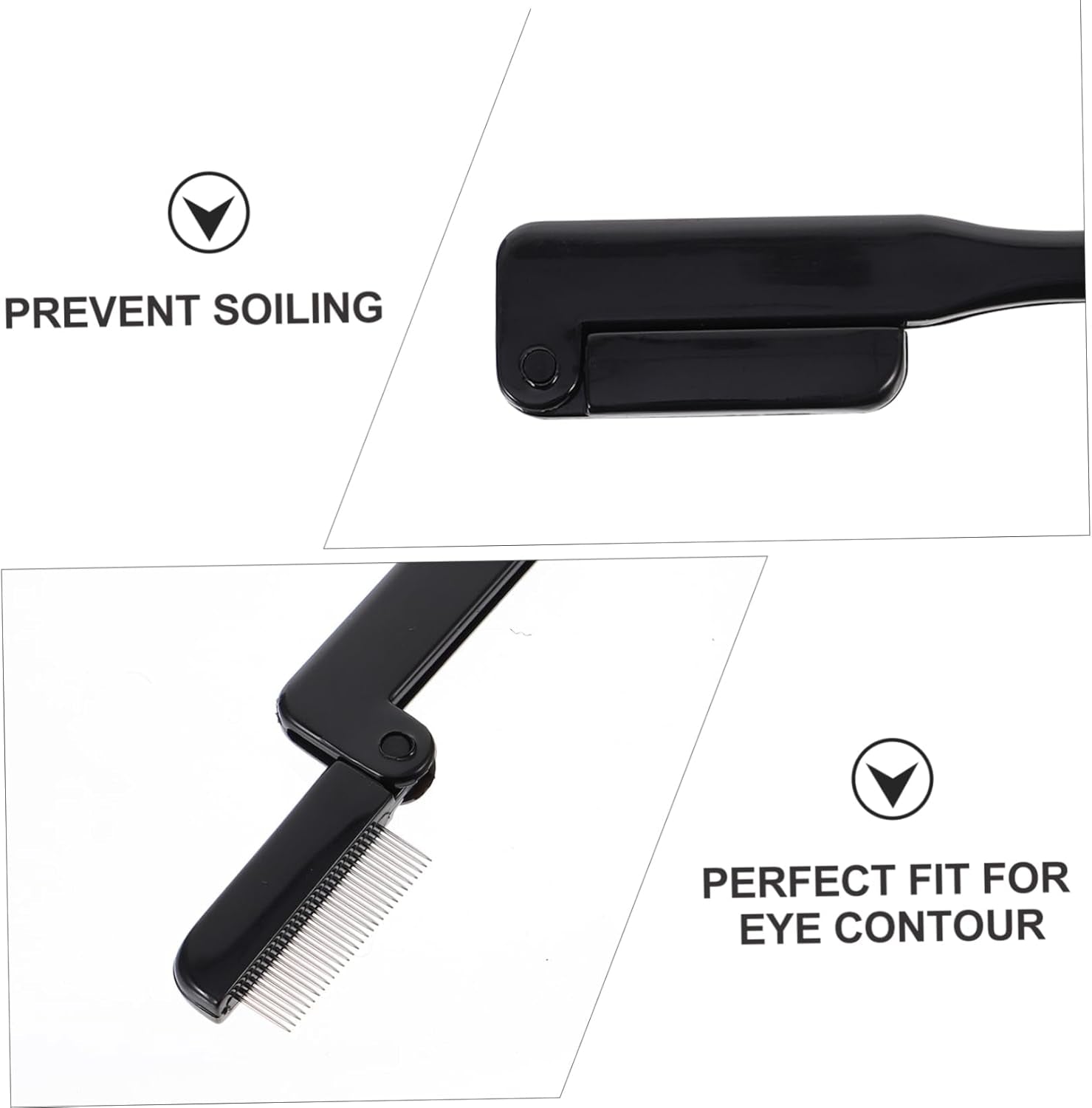 3Pcs Eyelash Tool Kit Spoolies for Eyebrows Lash Brushes Folding Design Brush Comb