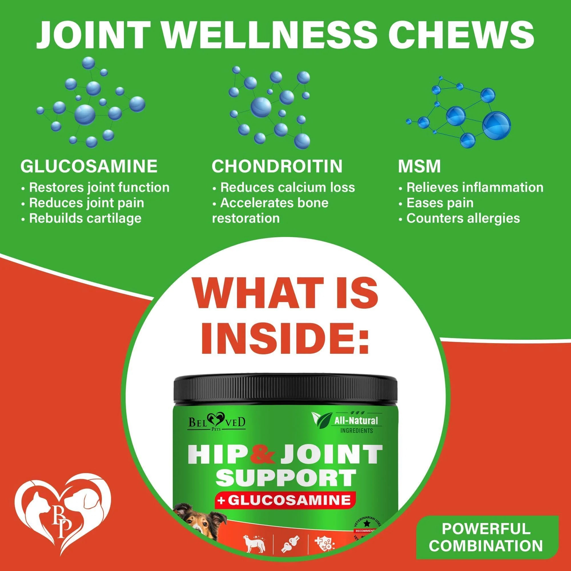 Dog Hip and Joint Supplement & Arthritis Pain Relief Treats Glucosamine Chondroitin MSM Soft Chews for Senior Dogs Natural Medicine & Support Mobility Turmeric Vitamins for Dysplasia USA