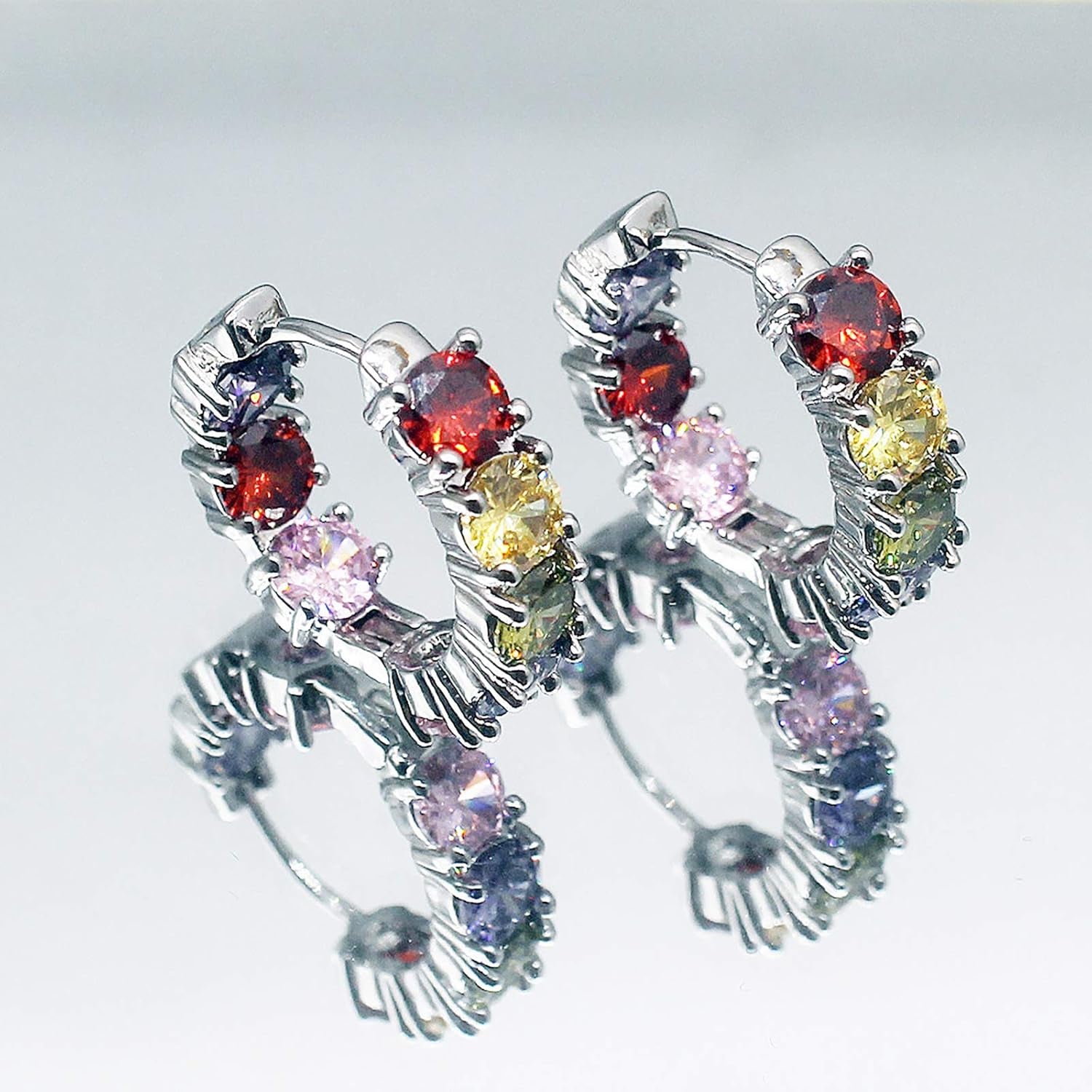Women Silver Earrings Rose Gold Earring Garnet Peridot Amethyst Morganite Ideal Gift Choice