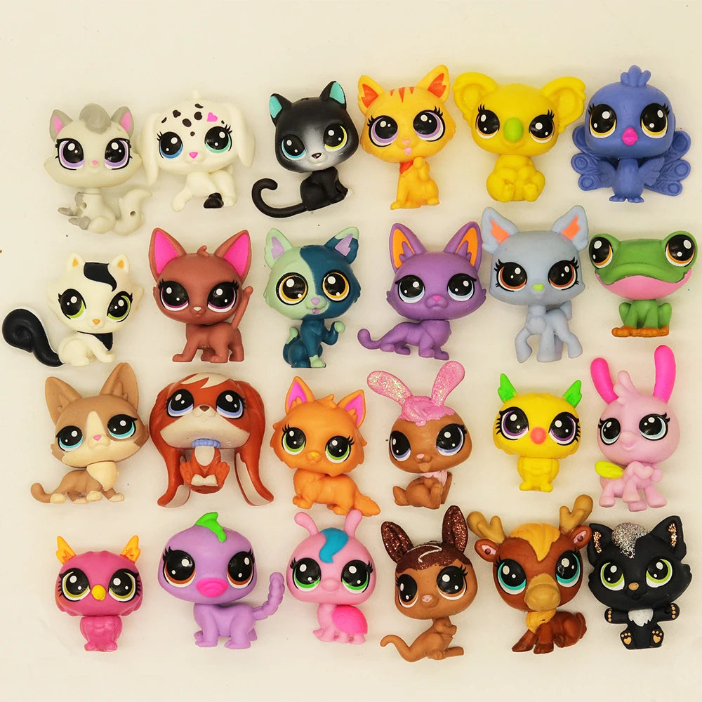 15 Pcs Particular Loose Old Pet Toys Cat Puppy Figure Mini Toy Figures Classic Little Pet Toys