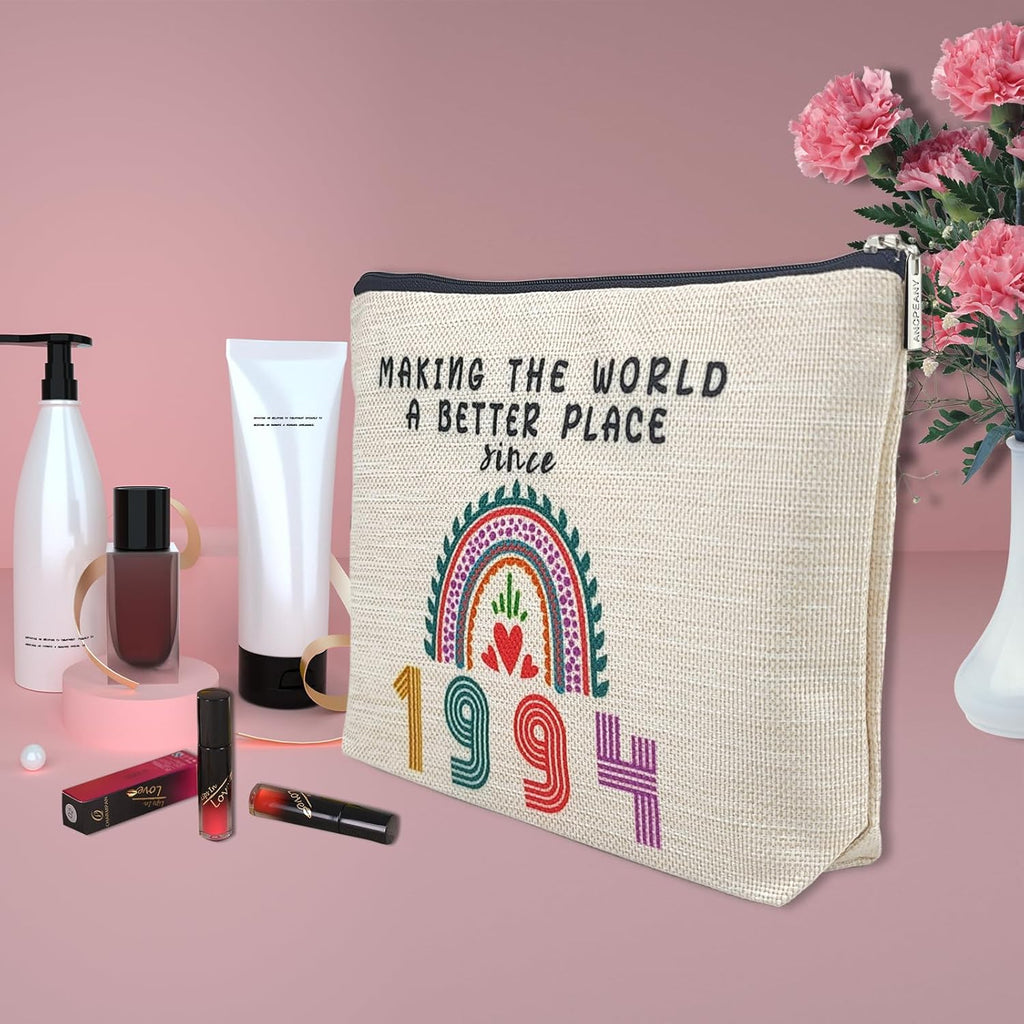 31St Birthday Gifts for Her Makeup Bags, 31St Birthday Decorations for Women, 1994 Anniversary 31 Year Old Gift Ideas for Wife, Sister, Best Friend Female, Mothers Day, Christmas Cosmetic Travel Bag