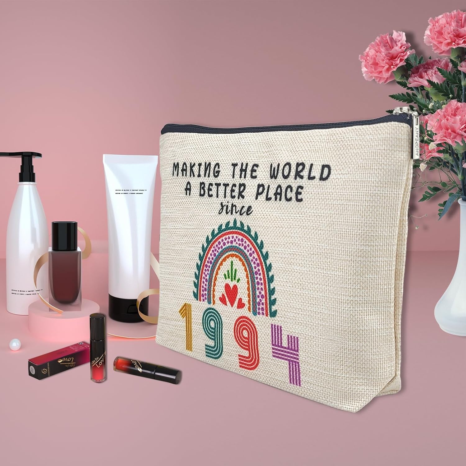31St Birthday Gifts for Her Makeup Bags, 31St Birthday Decorations for Women, 1994 Anniversary 31 Year Old Gift Ideas for Wife, Sister, Best Friend Female, Mothers Day, Christmas Cosmetic Travel Bag
