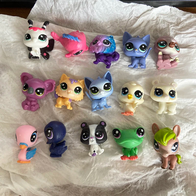 15 Pcs Particular Loose Old Pet Toys Cat Puppy Figure Mini Toy Figures Classic Little Pet Toys