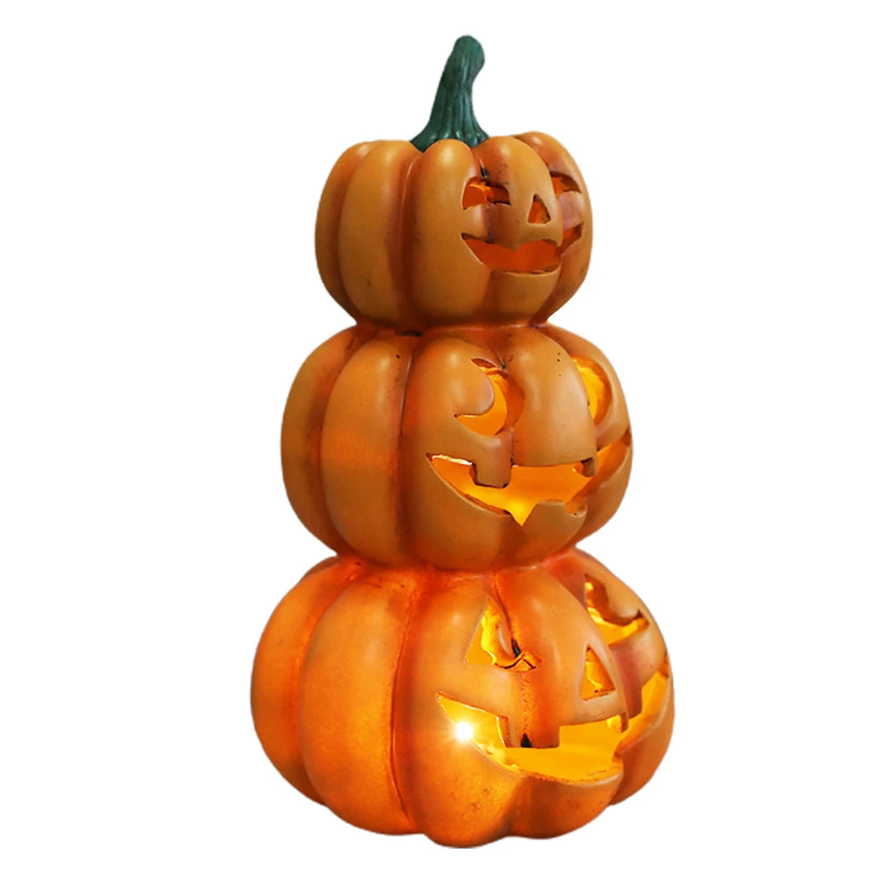 Halloween Light up Stacked Pumpkins Halloween Party Decor Indoor Outdoor Decorations Halloween Pumpkin Light