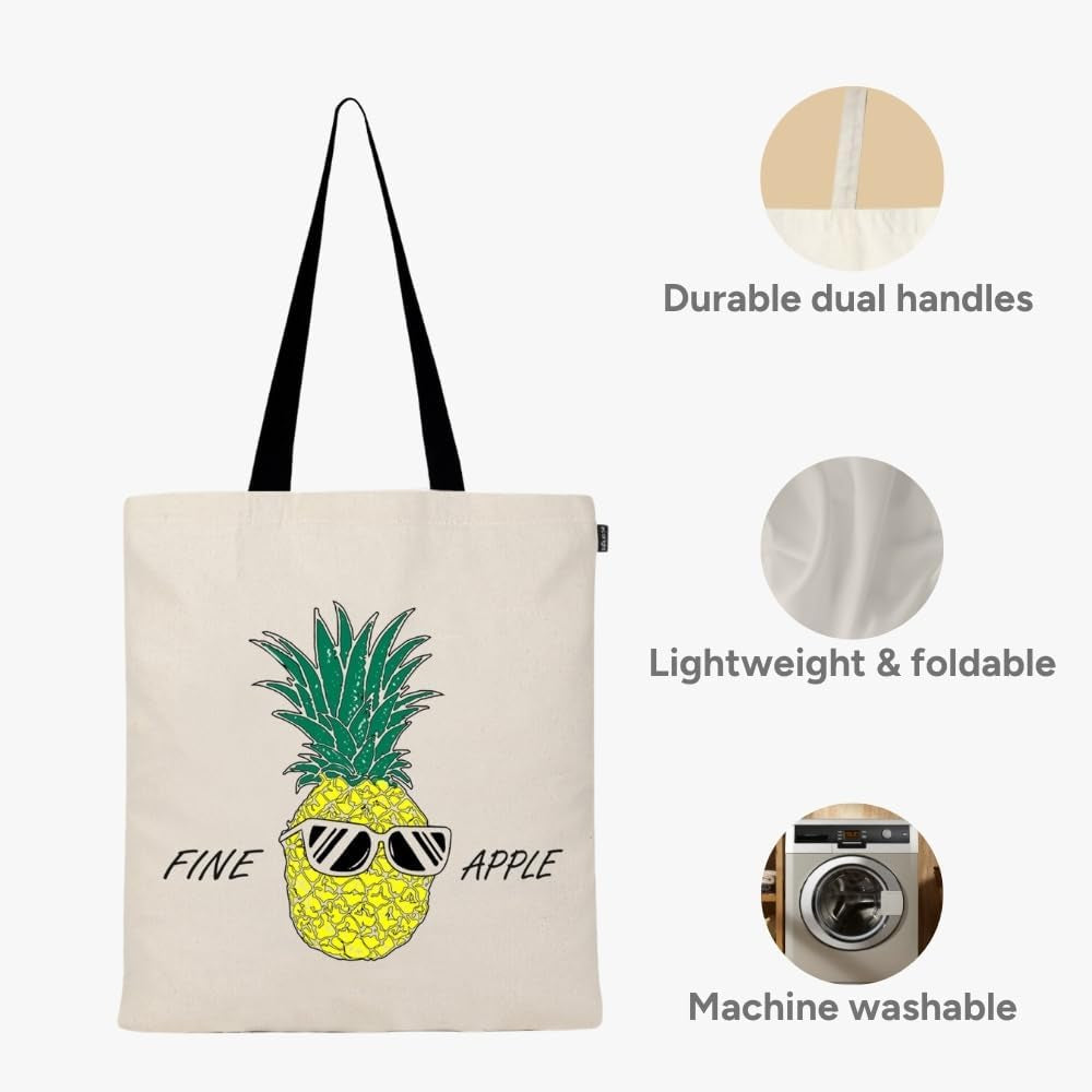 Canvas Reusable Cotton Tote Bag for Women, for School, Grocery, Shopping, Beach & Gifts for Womens