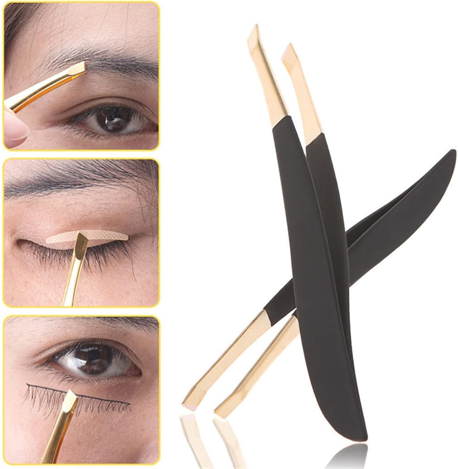 Hair Removal Tweezers Professional Stainless Steel Hair Removal Eye Brow Eyebrow Tweezers Clip Gold Women Beauty Makeup Tools