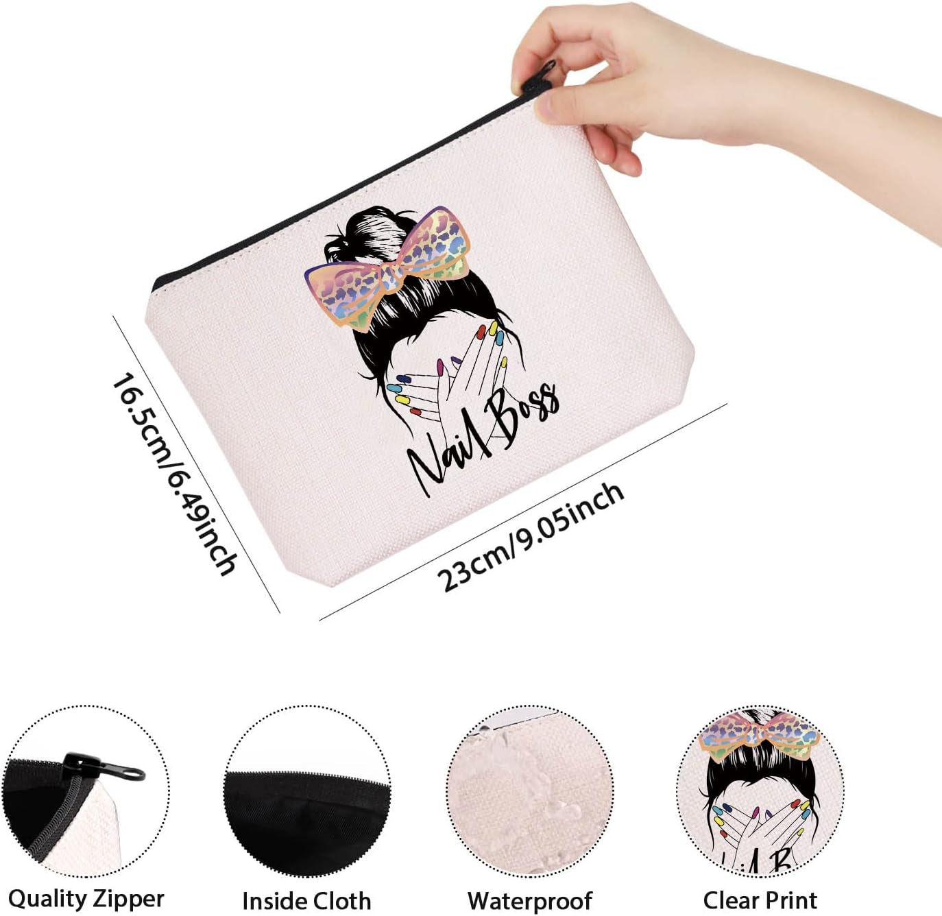 Nail Technician Gift Zipper Pouch Makeup Bag
