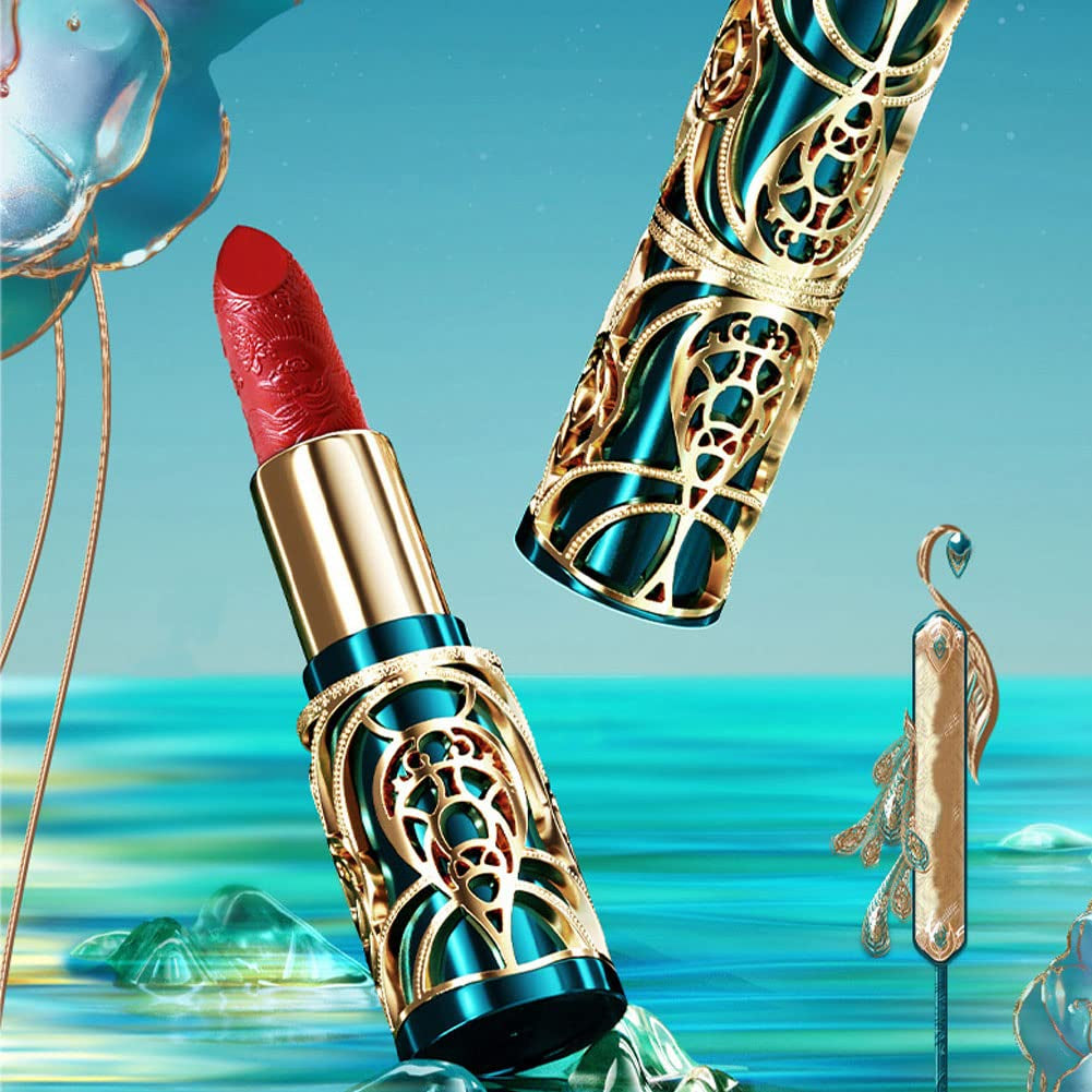 Palace Lipstick, Matte Phoenix Texture Embossed Retor Red Velvet Long Lasting Moisturizing Waterproof Lip Stick High Impact Lipcolor Makeup for Women Beauty of the Orient (316)