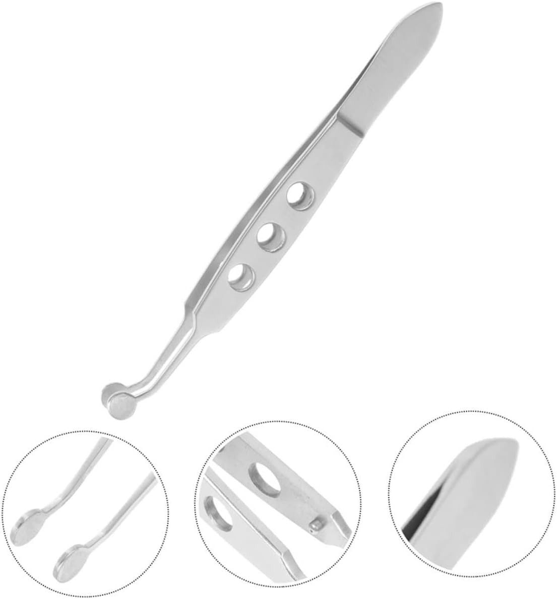Meibomian Gland Massage Forceps Fake Lash Tweezers Eyebrow Tweezer Meibomian Gland Forceps Eye Stye Remover Tweezer Flat Tip Tweezer Fake Eyelashes Grain of Wheat Stainless Steel Tweezers