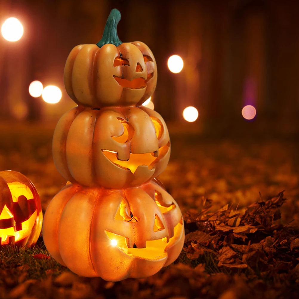 Halloween Light up Stacked Pumpkins Halloween Party Decor Indoor Outdoor Decorations Halloween Pumpkin Light