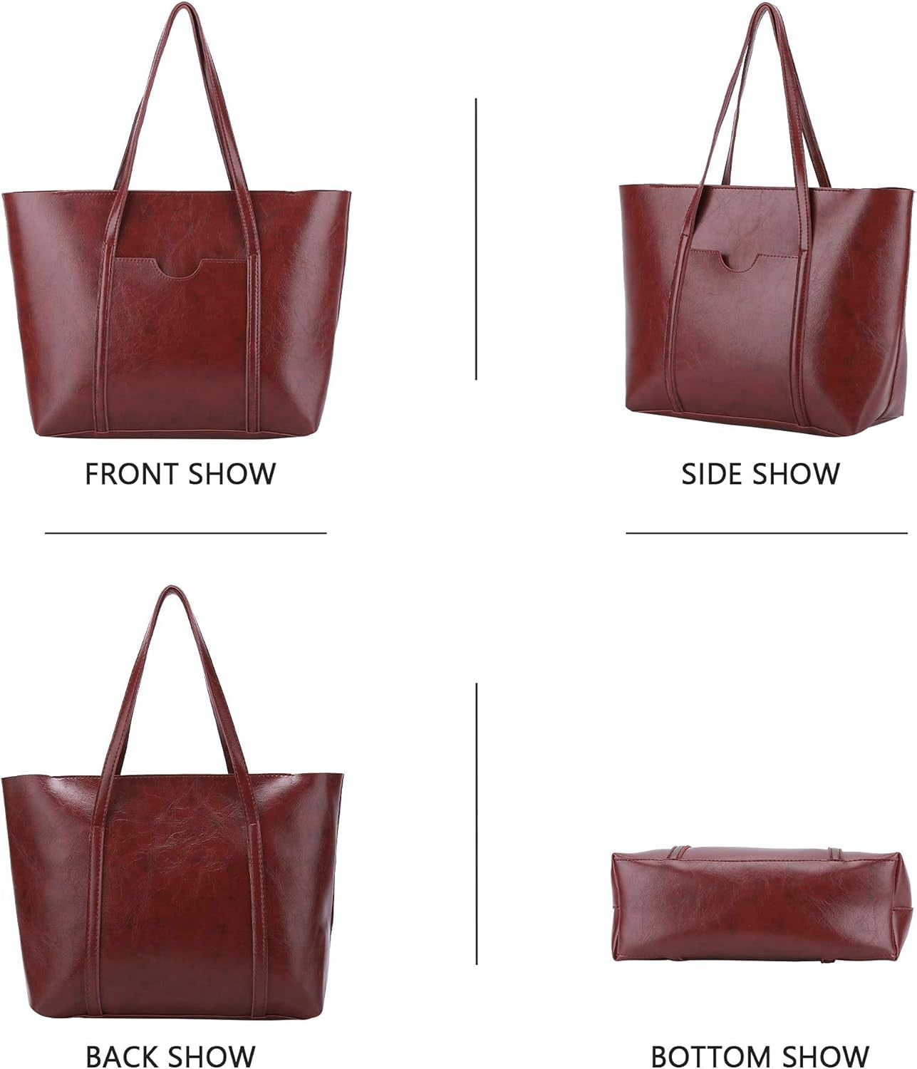 Handbag for Women Shoulder and Purse Bag Fashion Tote Bag Top Handle Satchel Purse Set 4Pcs