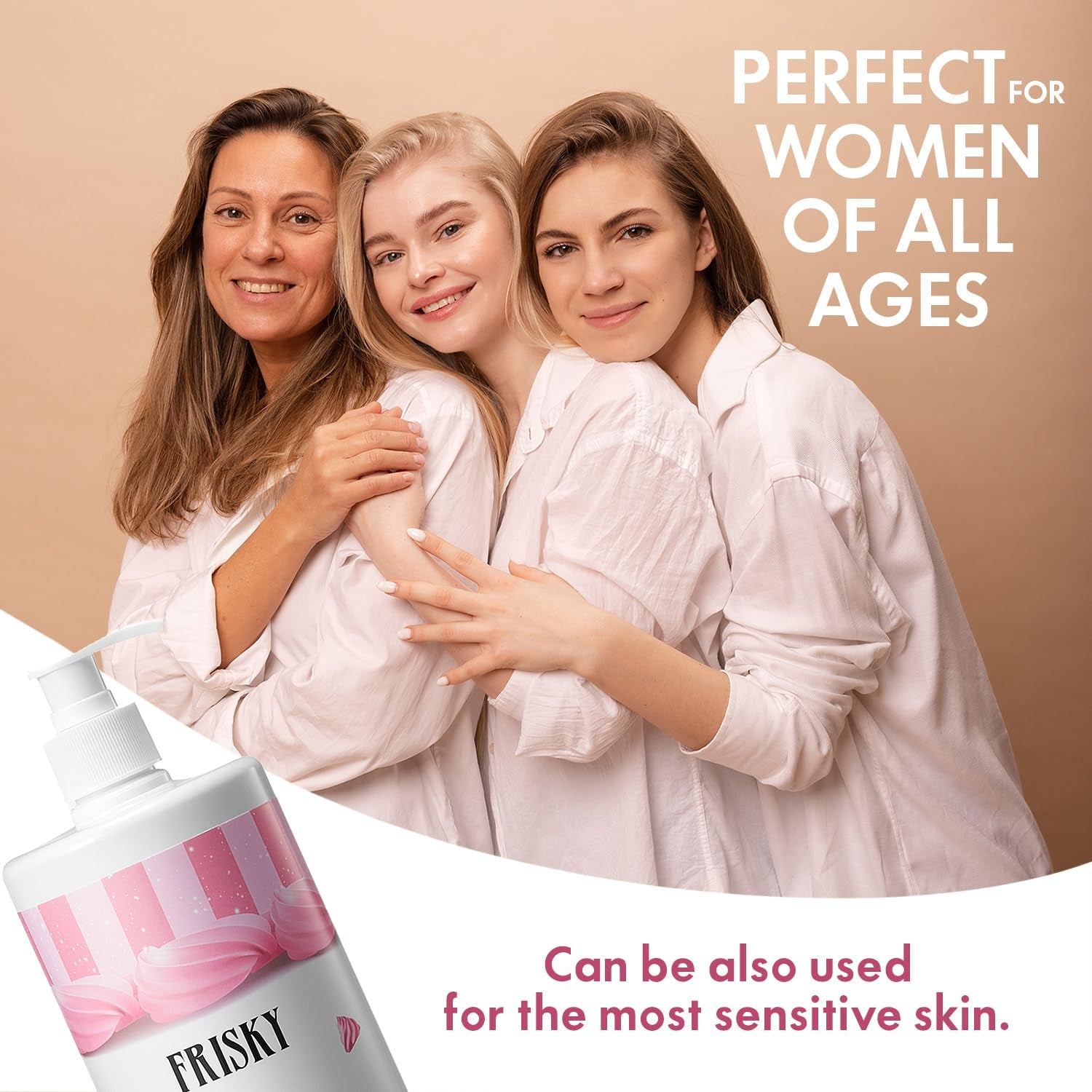 Frisky Frosted Cake Shaving Cream for Women, 32 OZ - Rash-Free, Conditioner & Moisturizing with Shea Butter & Jojoba Seed Oil, Vanilla Scent Shave Cream, Sensitive Skin, Bikini, Armpit Body & Face