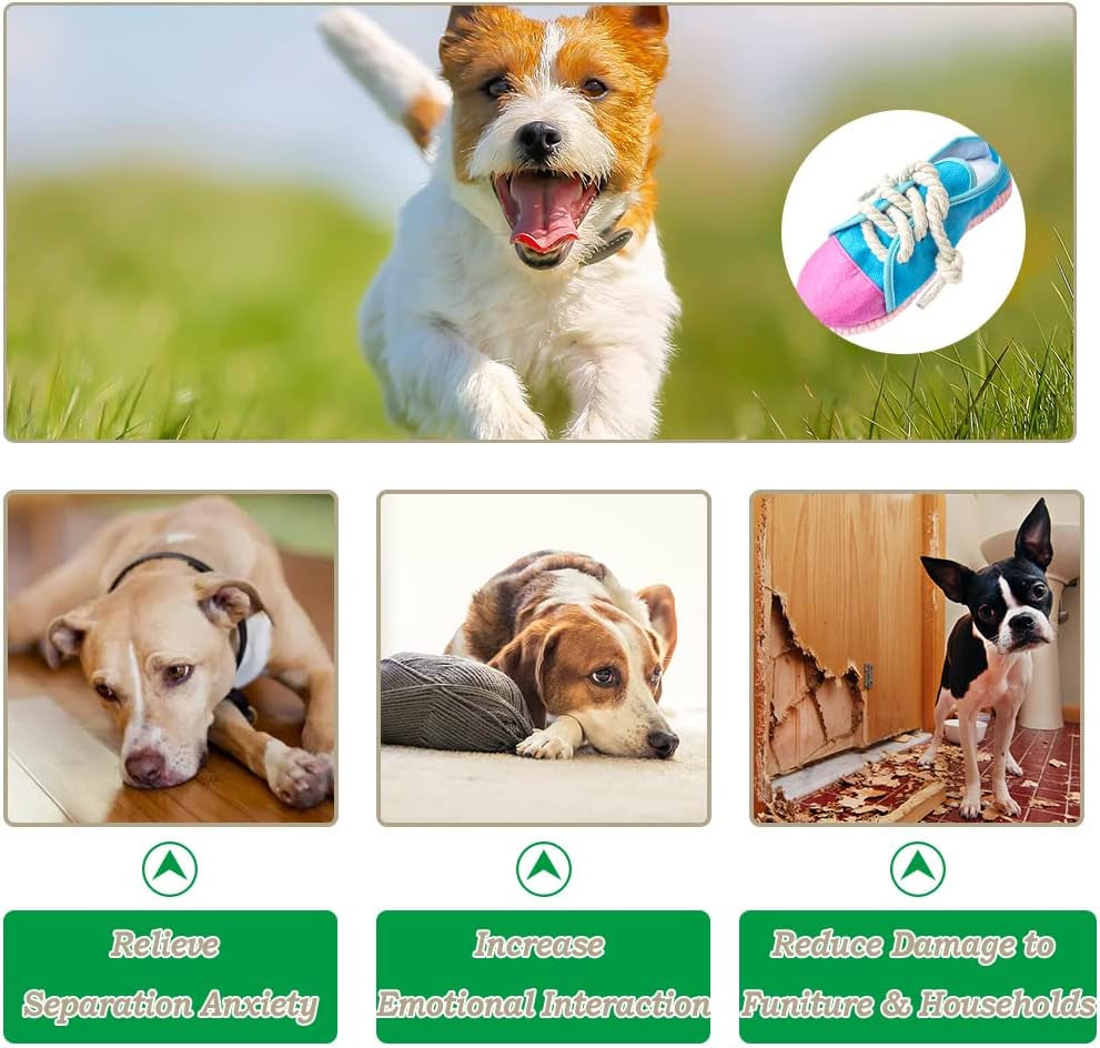 Durable Squeaky Dog Chew Toy Safe Mini Sneaker Shape Interactive Pet Toy for Puppies, Small, Medium Dogs, Cats, Rabbits and Small Animals