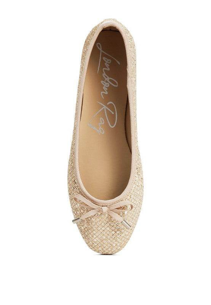 Harriet Glitter Faux Leather Flat Ballerinas