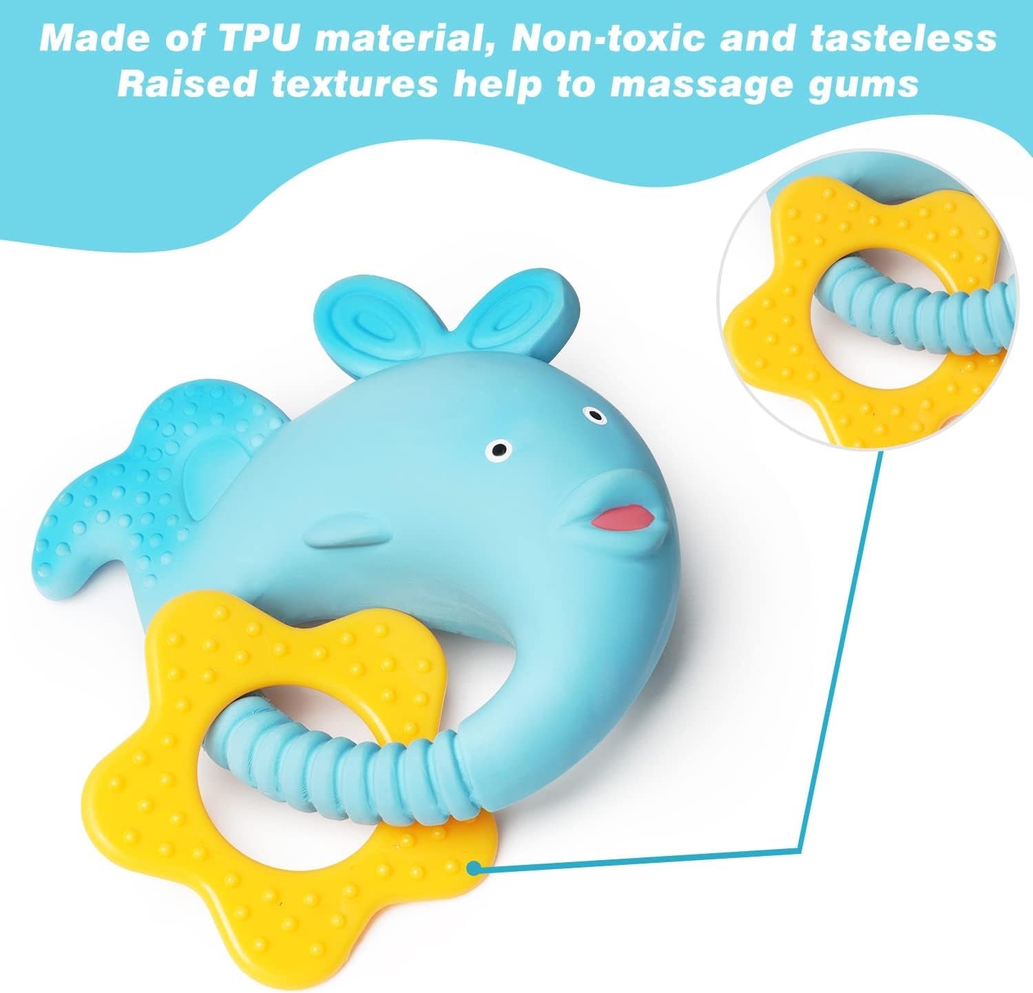 Puppy Teething Chew Toys Small Squeaky Dog Toys for Puppy Small Medium Dogs, Soft Latex Teething Chewing Pet Toys with Funny Animal Shape 2Pcs