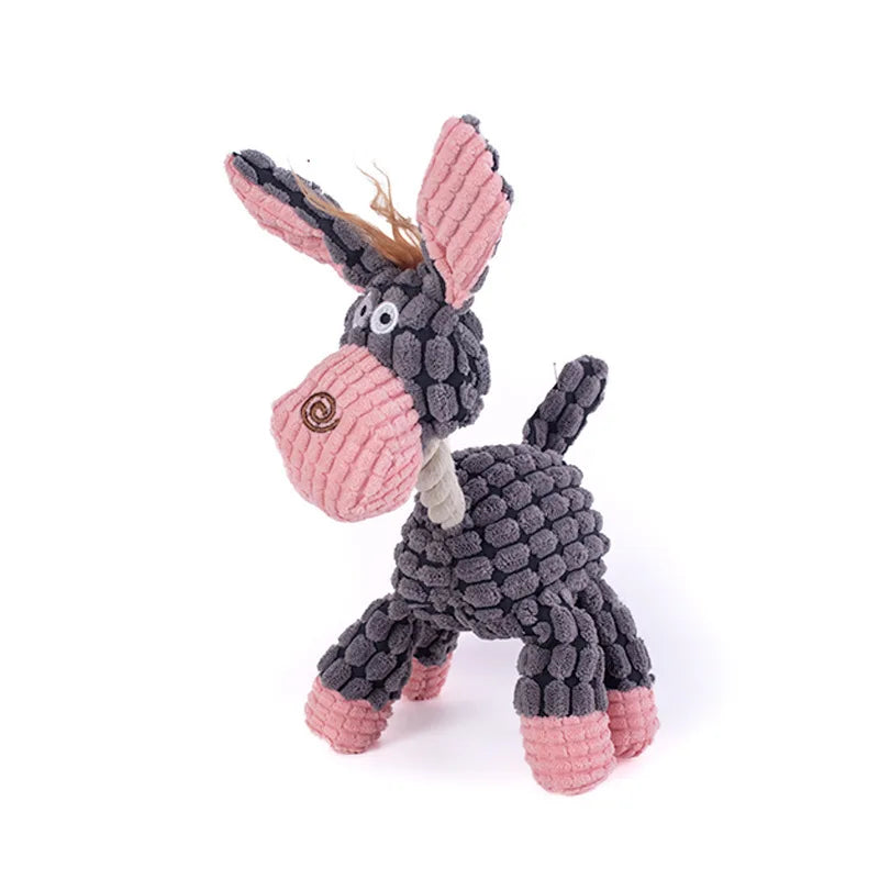 New Arrival Plush Dog Toy Animals Shape Bite Resistant Squeaky Toys Corduroy Dog Toys for Small Large Dogs Puppy Pets Training