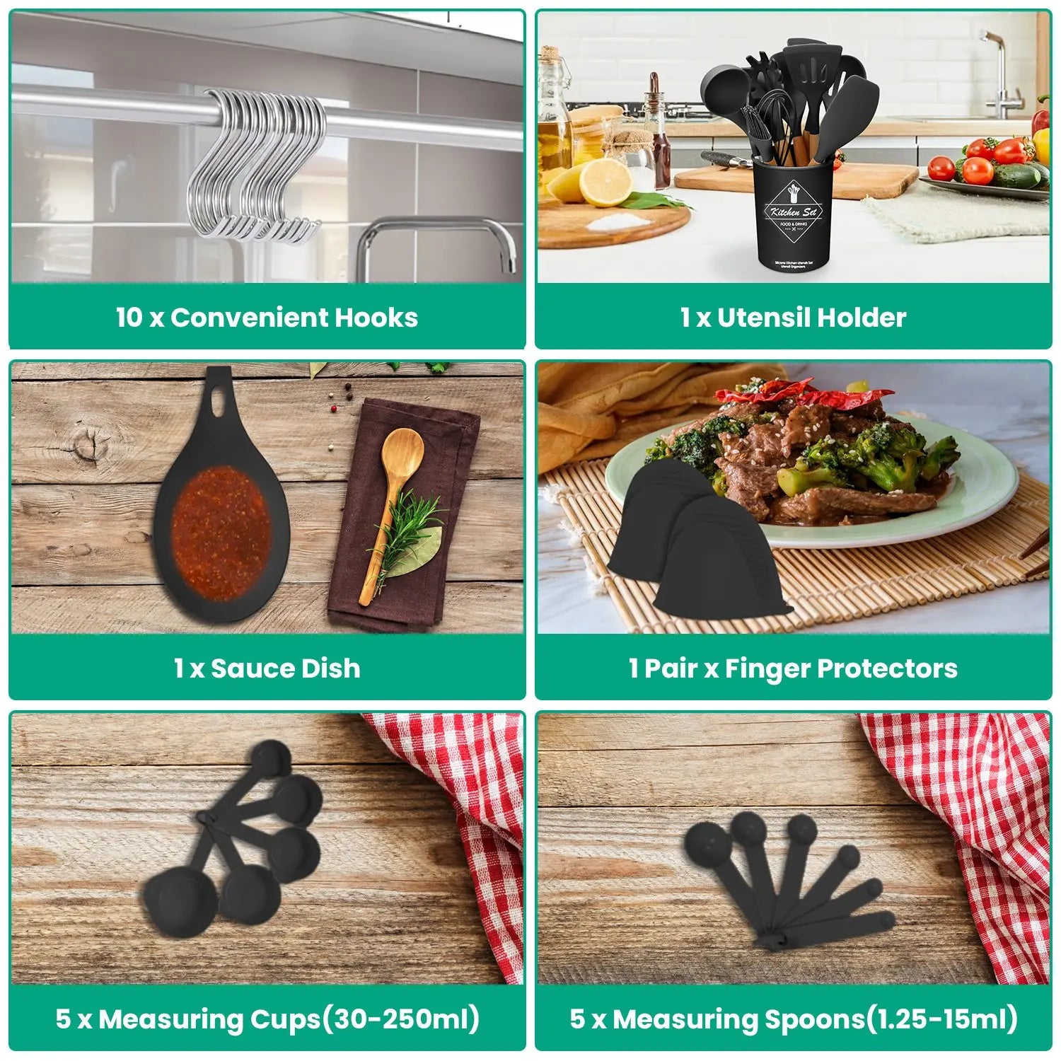 35Pcs Kitchen Cooking Utensils Set Spatula Set Baking Utensil Set Kitchen Accessories Necessities with Holder Egg Whisk