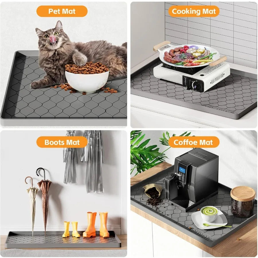Silicone under Sink Mat 22 X 19 Kitchen Essentials and Gadgets Shelf Liner and Cabinet Protector Home Organizers and Storage Wa