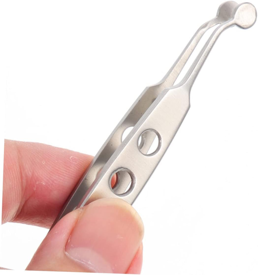 Meibomian Gland Massage Forceps Fake Lash Tweezers Eyebrow Tweezer Meibomian Gland Forceps Eye Stye Remover Tweezer Flat Tip Tweezer Fake Eyelashes Grain of Wheat Stainless Steel Tweezers