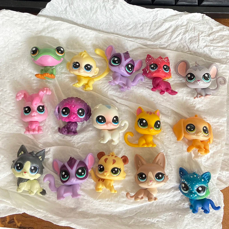 15 Pcs Particular Loose Old Pet Toys Cat Puppy Figure Mini Toy Figures Classic Little Pet Toys