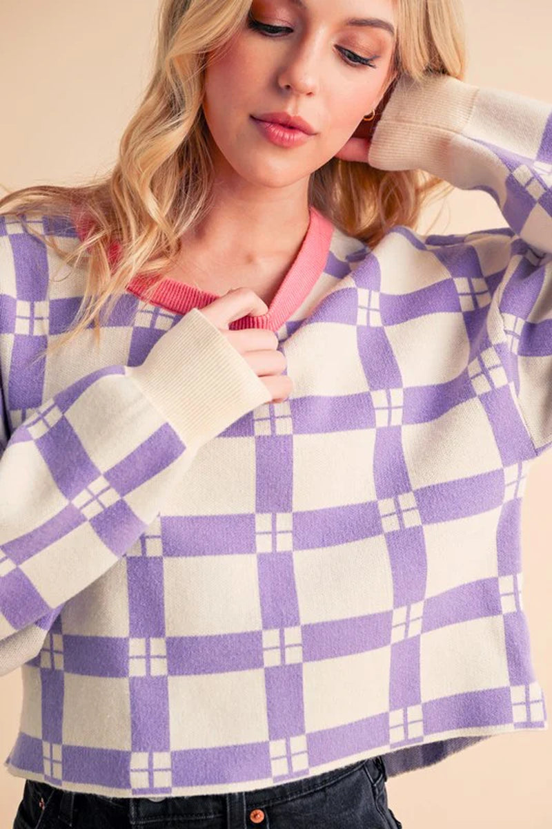 Pam Plaid Sweater